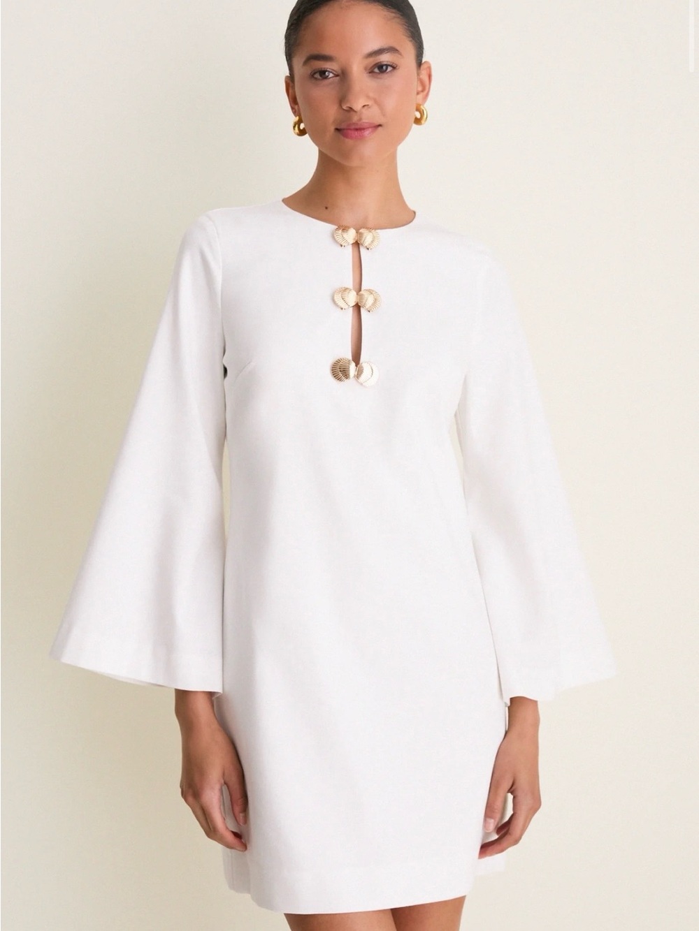 HYACINTH HOUSE
Ivory Linen Shell Hardware Etta Mini Caftan